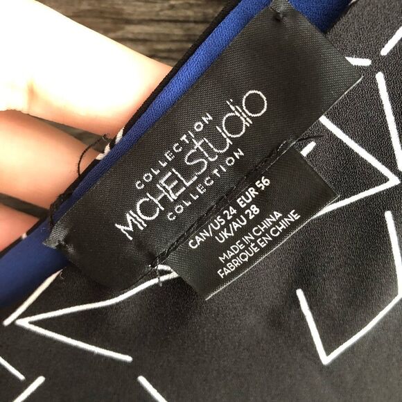 michel Studio Plus Size 24 Black/Blue reversible dual layer tank top - Picture 6 of 7